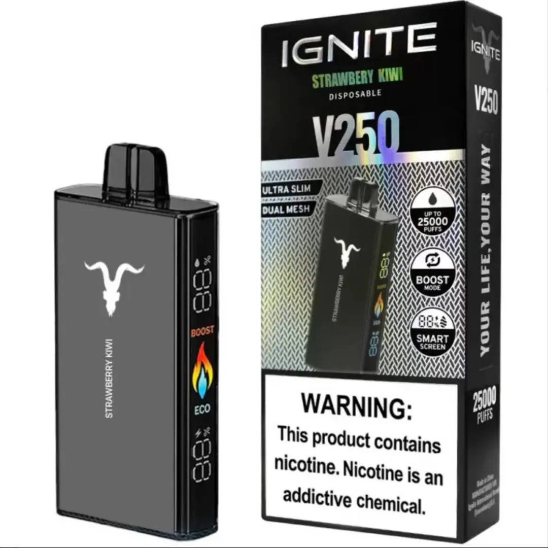 Vapper IGNITE V250 Black Strawberry Kiwi 25k puffs